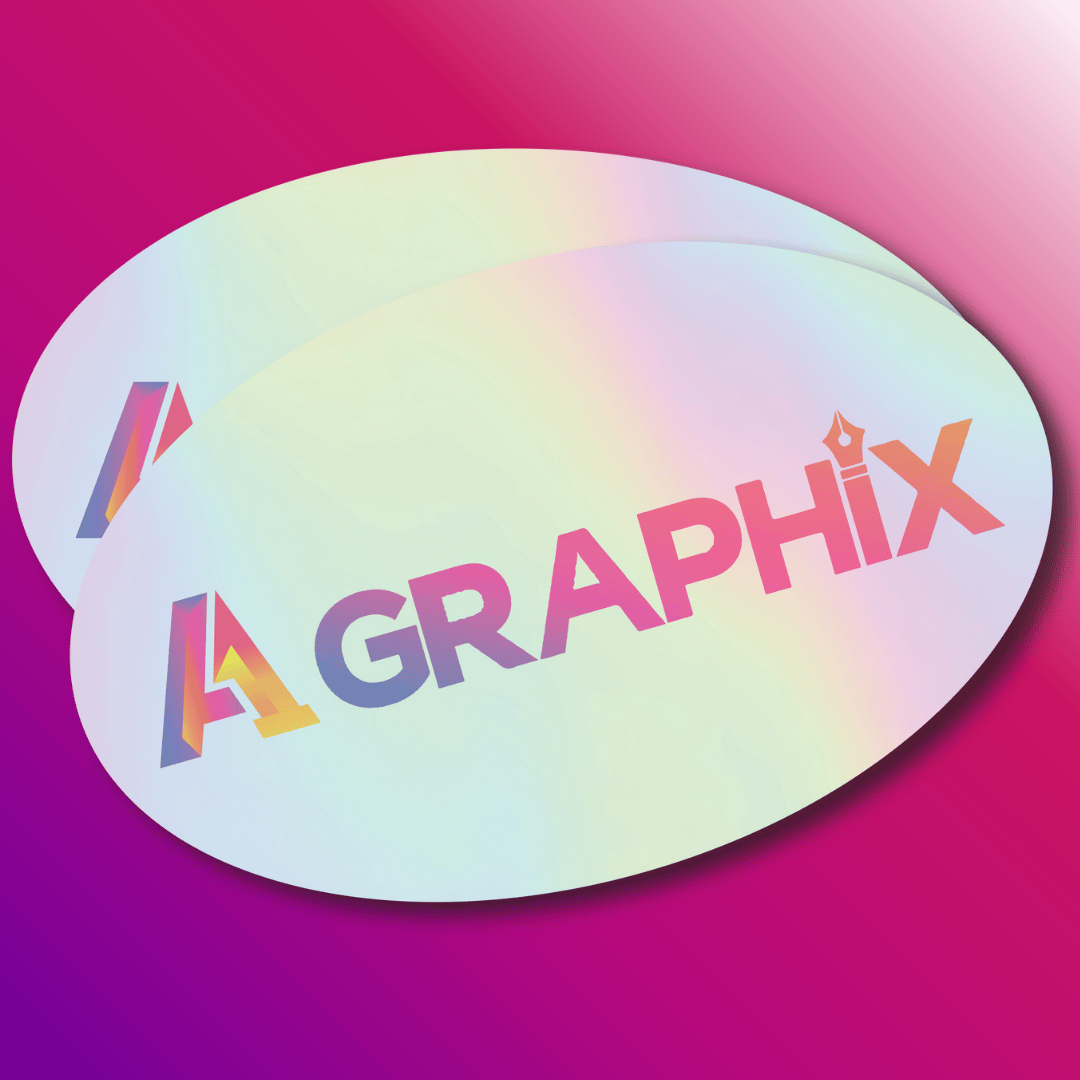 Custom Holographic Oval Cut Sticker
